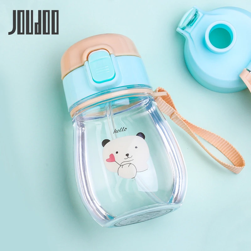 JOUDOO 350 мл детская бутылка для воды с соломинкой портативные бутылки детей без