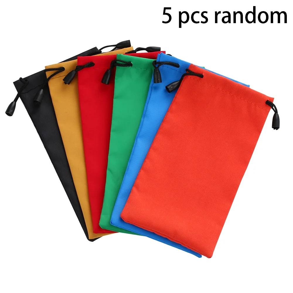5pcs random Цвет при отправке выбирается случайным образом! 5 шт./упак. микрофибры солнцезащитные Стекло es мешочек для очков Оправа очков Стекло тканевый мешочек чехол изготовленный на заказ Стекло es ткань пылевой мешок - Цвет: 5pcs random