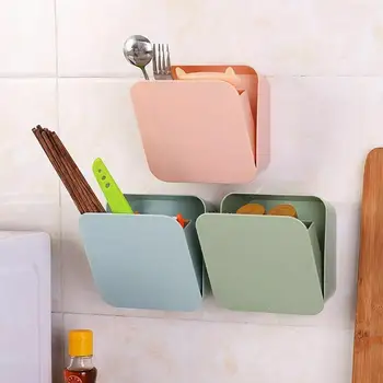

NEW Wall-mounted paste sealed storage box Plastic square finishing storage small box cosmetic tableware toothbrush box