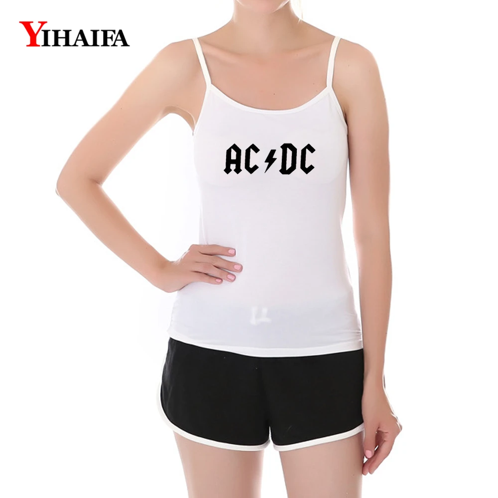 YIHAIFA Sexy Women Letter Print Strap Tank Tops Ladies Elastic Vest Shirt Undershirt Girls Streetwear Camisole Top | Женская одежда