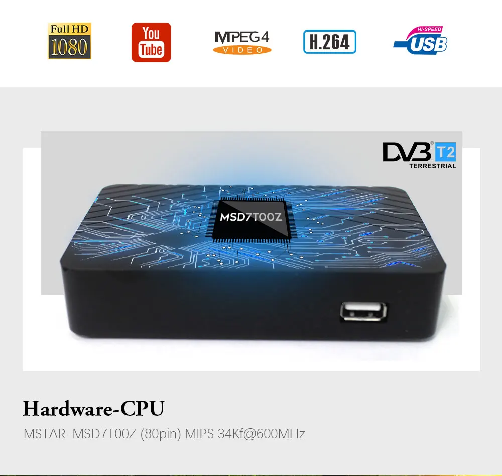 Vmade HD цифровой эфирный приемник ТВ тюнер DVB-T2+ wifi Полностью 1080P MPEG-2/4 Поддержка Youtube PVR 3D интерфейс Мини ТВ коробка