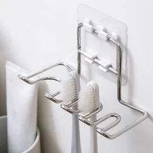 1 шт. держатель для зубной щетки из нержавеющей стали для хранения бритвы полка для зубных щеток диспенсер для зубной пасты для ванной Органайзер аксессуары