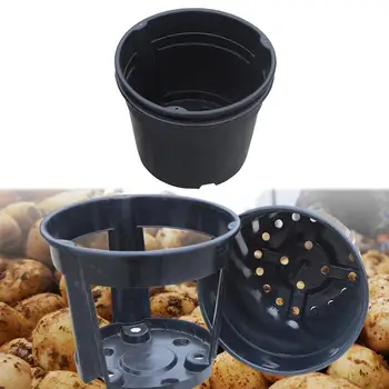 

Round Bucket Thicken Plastic Flower Pots Detachable Potato Peanut Ginger Growing Bucket Garden Balcony Planters Pot 30x30x27cm