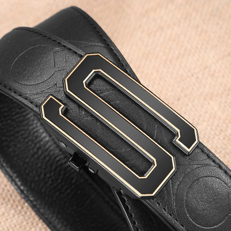 Genuine Leather Automatic Buckle Cowhide Belt Male Young And Middle-aged Leisure luxury designer cowboy g belts high quality