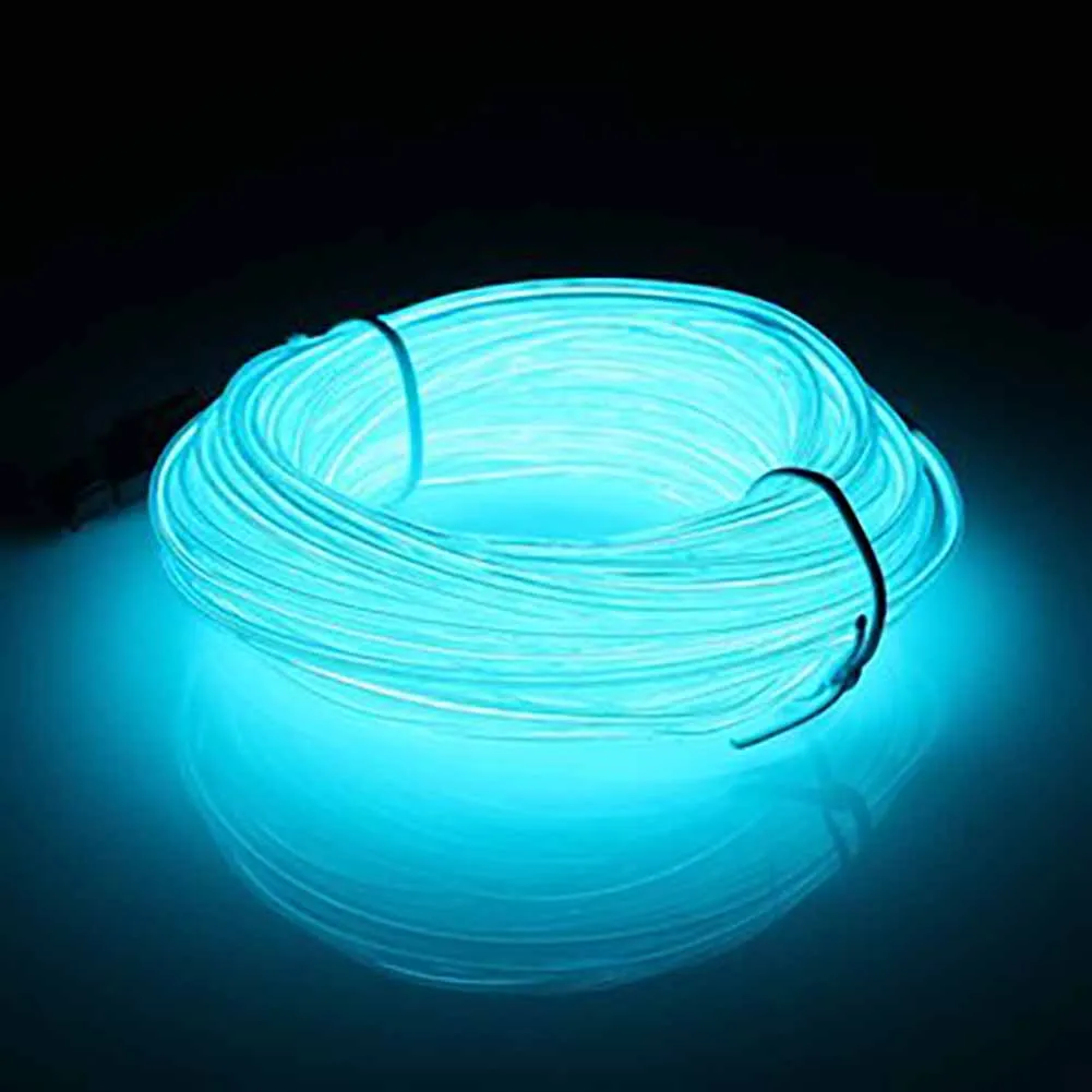 Colorful 20-220V 10M EL Led Light Creative Flexible Soft Tube Wire Neon Glow waterproof Car Rope Strip Light Xmas Decoration - Испускаемый цвет: Blue And Green