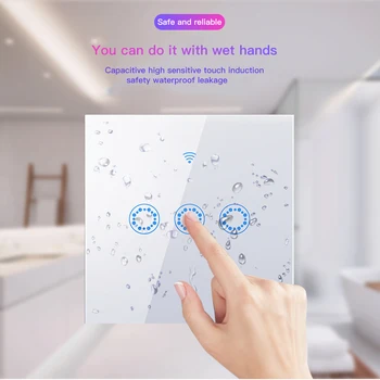 

1/2/3 Gang Smart WiFi Light Switch Interruptor Touch Wall Power Switch App Remote Control Intellegent Switch For Alexa/Echo Home
