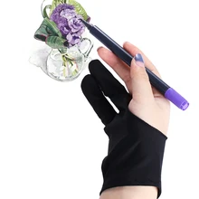 Универсальная перчатка для искусства раскрашивания с защитой от пота для любого графического рисунка, черная перчатка с 2 пальцами, Нескользящая Перчатка свободного размера, принадлежности для рисования