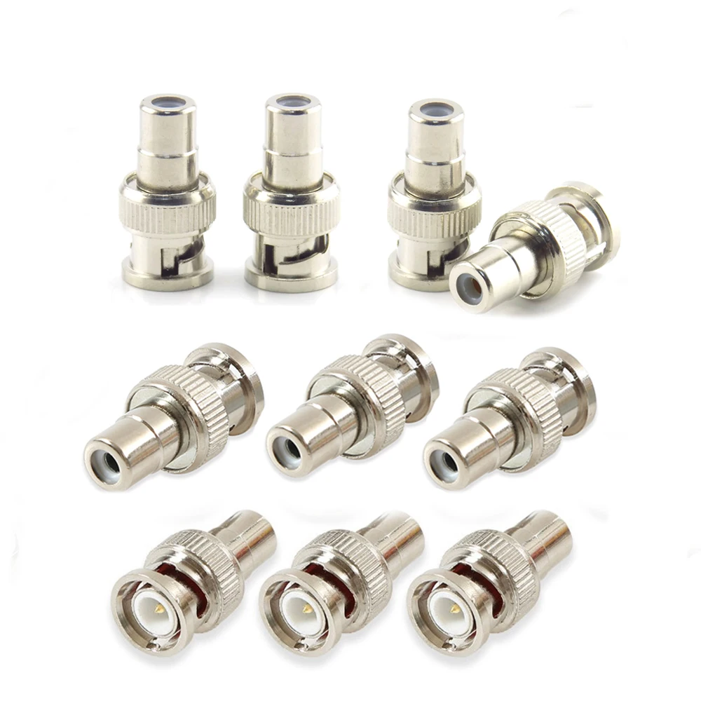 10pcs BNC Male Jack to RCA Female Plug Straight Convert Connector