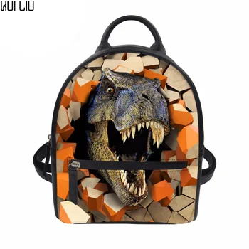 

Customized Kids Cartoon Dinosaur School Bags Children School Backpack Boys Girls Book Bagpack Teen PU Leather Mochila Beach Bag