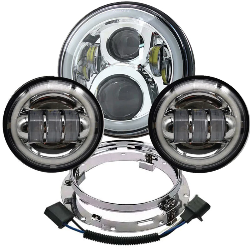 7-дюймовый светодиодный головной светильник DRL Halo Angel eye 7 ''фара мотоцикла для