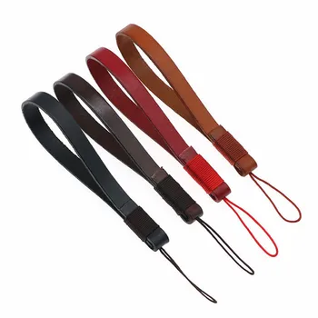 

Hand Wrist Lanyard Strap Leather mobile phone Keychains Retro Simple Rope for Phone iPhone 7 8 X 6 USB Flash Drives Keys Camera