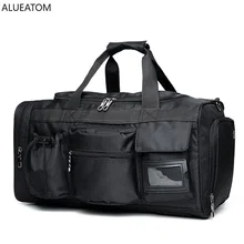 Мужские дорожные сумки, нейлоновая дорожная сумка для багажа, дорожная сумка, водонепроницаемая сумка для выходных, большая сумка на плечо, Мужская однотонная черная сумка-тоут