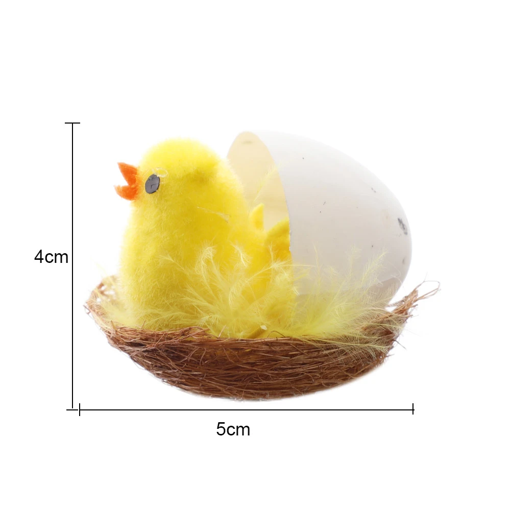 12/60 шт Моделирование пасхальный цыпленок желтый мини милые искусственные украшения для дома, плюшевые игрушки, куриное яйцо пасхальное подарок для детей
