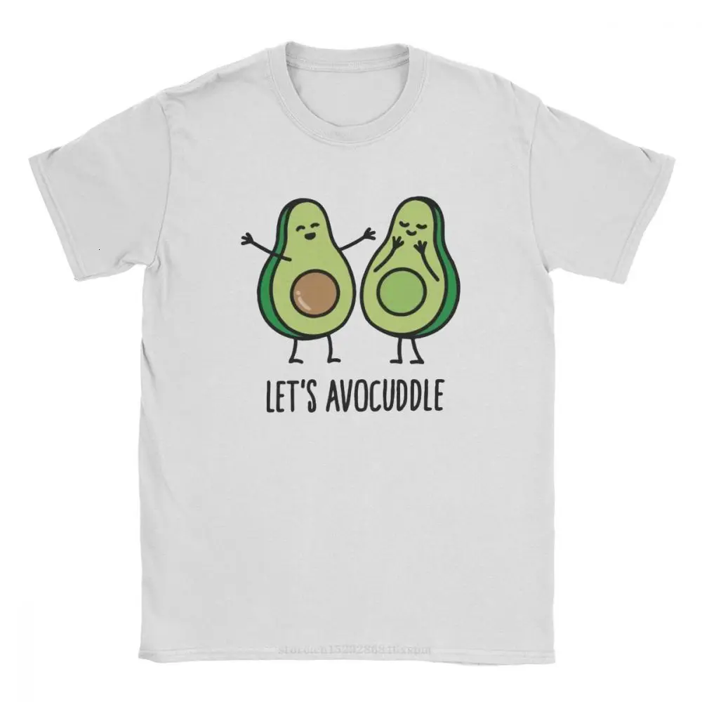

one yona Let's Avocuddle Avocado T-Shirt for Men Humor Vegan Funny Guacamole Cartoon Food Cute Cotton Tees T Shirts Graphic