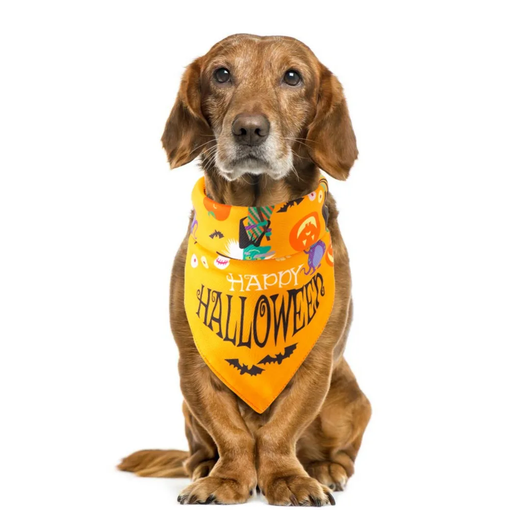 

Halloween Pet Dog Bandana Cotton Scarf Bib Grooming Accessories Triangular Bandage Collar For Small Medium Pets Dog Supplies