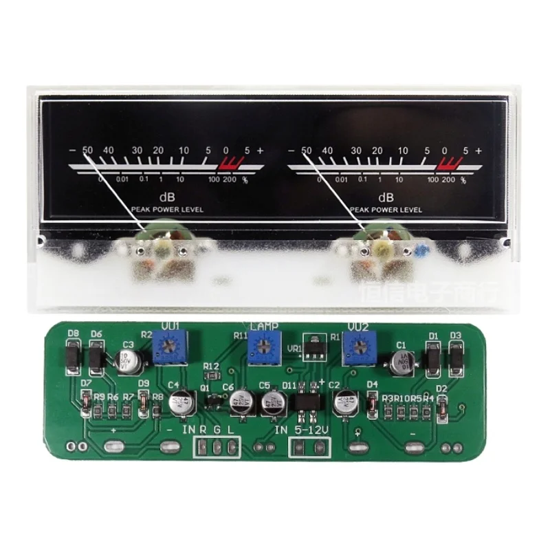 Amplifier-Board Meter Driver Sound-Level-Indicator Audio Stereo DB with Double-Pointer