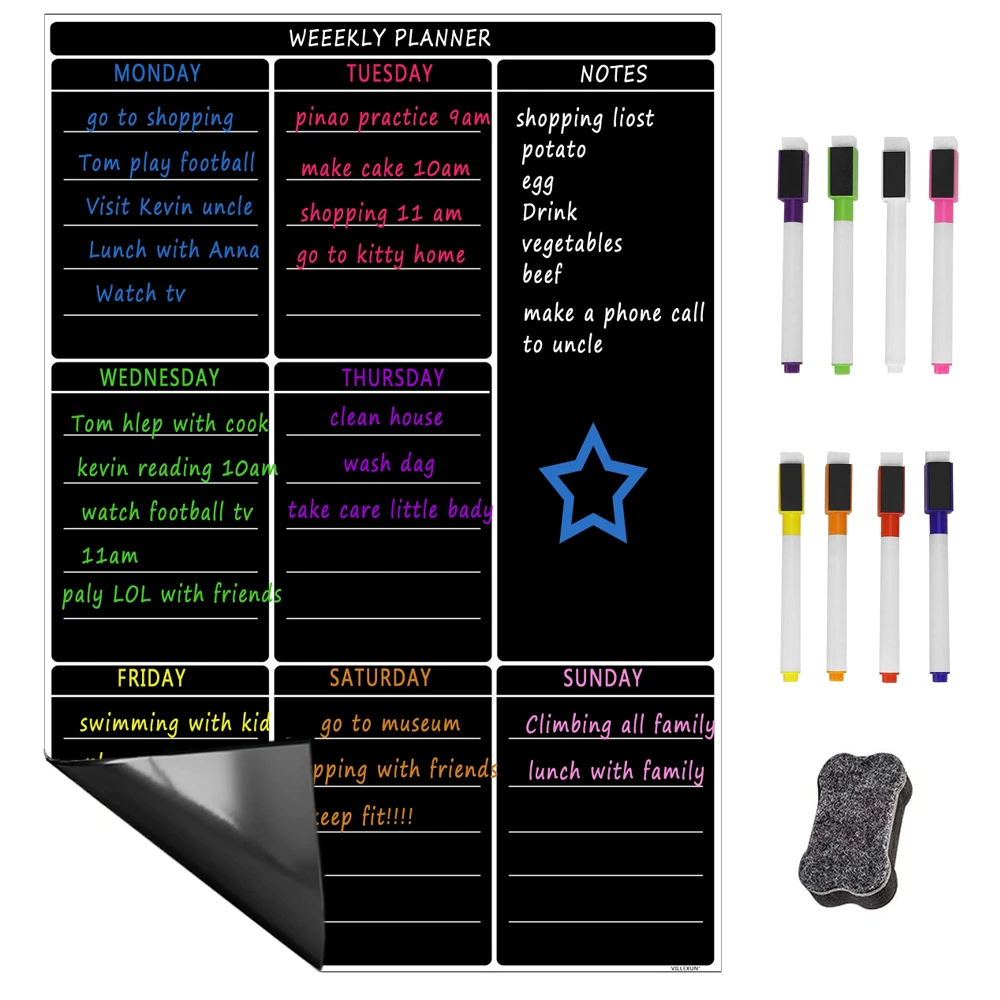 A3 магнитная доска для стирания кухонная холодильник еженедельная белая