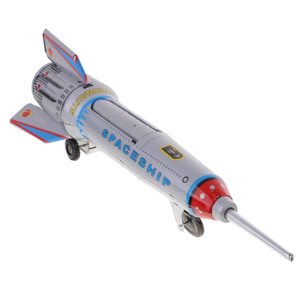 Friction Driven Tin Toy Rocket Ship Space Toy Sky Express Collectible Gift