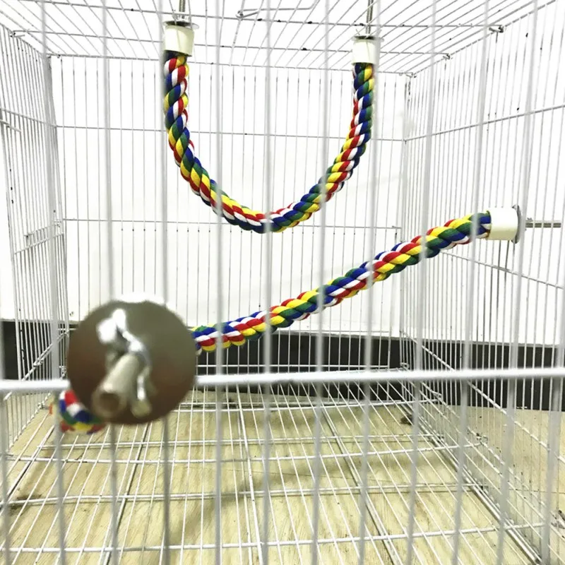 Интерактивный питомец птица канат для попугаев perches клетка аксессуары удобный окунь игрушечные попугаи для хлопка банджи птица игрушки для парочки