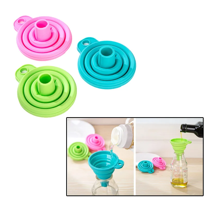 

1pc Foldable Funnel funnel Soy Sauce Liquid Funnel Protable Silicone Collapsible Funnel KITCHEN Practical Tools