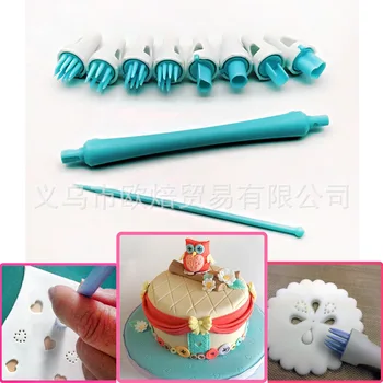 

New Style 8 Head Pattern Fondant Cake Carving Embossed Mode Sugar Flowers Printed Modeling Tool Baking Tool