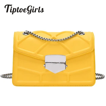 

Tiptoegirls Female Chains Hand Bag Fashion Summer Lock Flap Bag Leather Women Bags Embossed Leather Woman Shoulder Bag