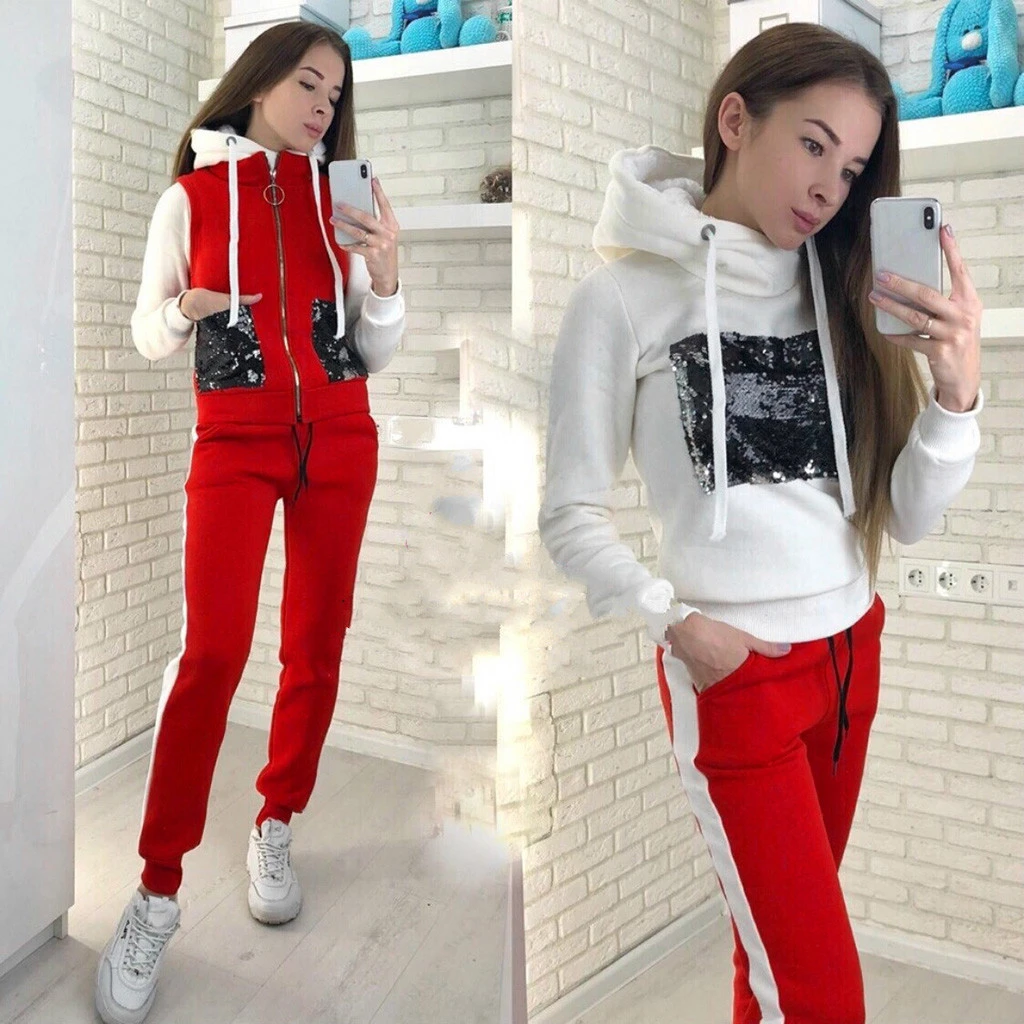 FREE OSTRICH Autumn And Winter 2019 New Fashion Women Suit Warm Tracksuits Casual Sets Fleece Sweatshirt Three Pieces Set 1121