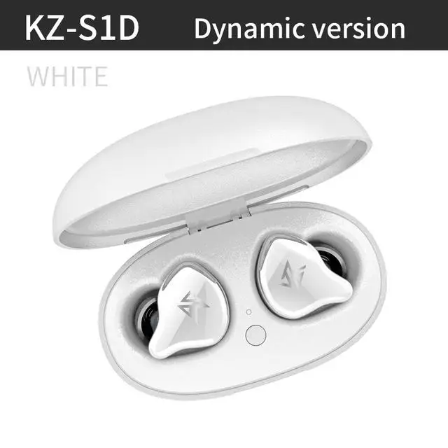 KZ S1D S1 TWS Беспроводные наушники с сенсорным управлением Bluetooth 5,0, динамическая беспроводная гарнитура, Bluetooth наушники E10 C12 ZSX ZS10PRO - Цвет: S1D White