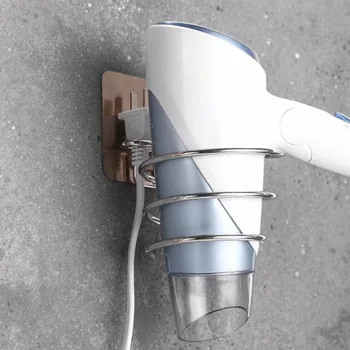 

Seamless Stainless Steel Hair Dryer Rack Nail-free Rack Hair Dryer Rack Hairdresser Hair Dryer Rack Bathroom Accessories