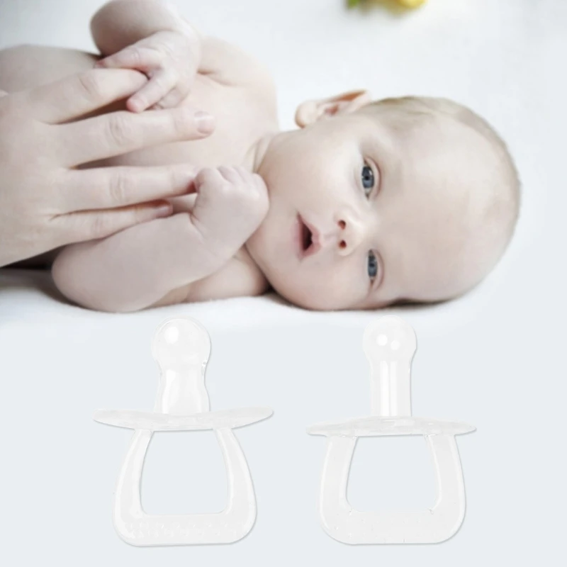 

Baby Pacifier Nipple Orthodontic Silicone Newborn Feeding Transparent Flat Round R9UE