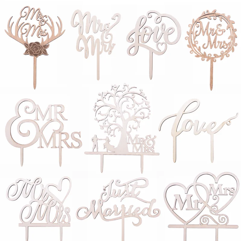 Свадебный деревянный Топпер для торта креативный декор Mr &amp Mrs Love свадьбы юбилея