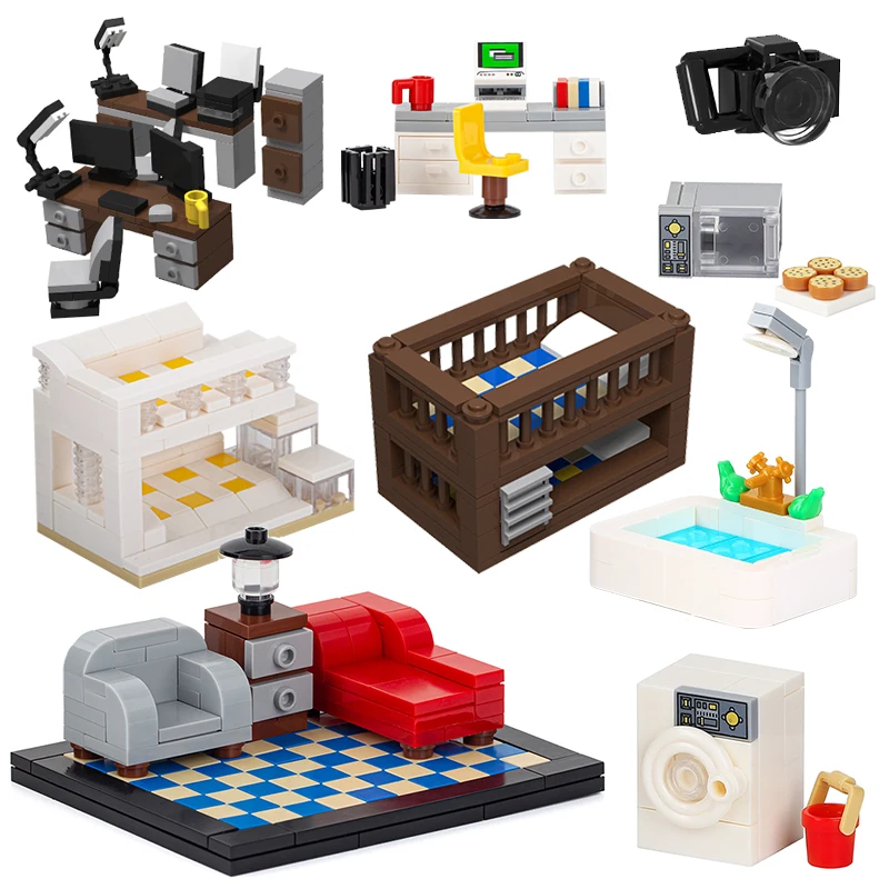 Compatible City Furniture Series Bricks MOC Building Blocks