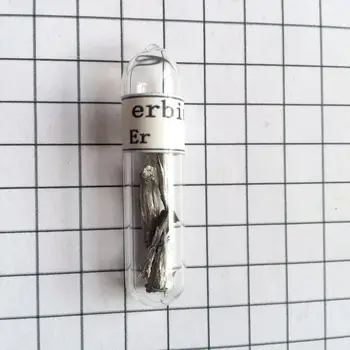 

99,95% Erbium Metal Element Erbium Er Beautiful Shiny Distilled Crystals 3 Gram In Glass Ampoule
