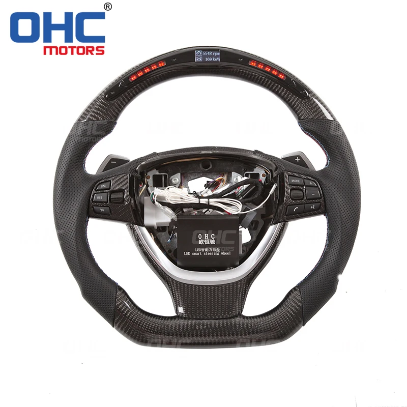 

LED Display Steering Wheel compatible for BMW F10 5 Series F12 F01 LED Performance Steering Wheel with carbon fiber