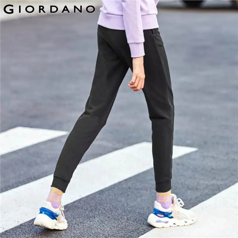 Giordano женские брюки на шнурке треники из хлопка средняя талия повседневные брюки карман средняя Thinckness Pantaloni Femmin 05419146