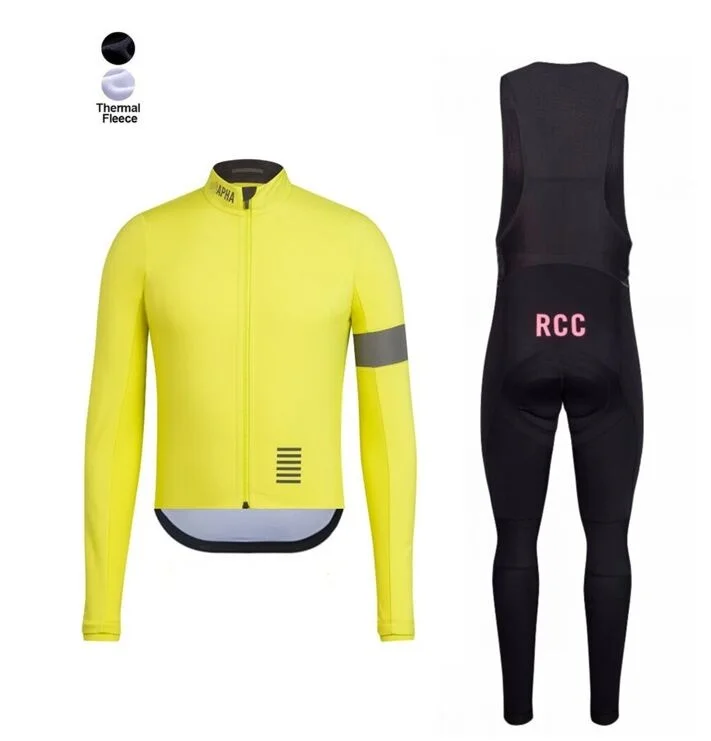 Новинка RCC Pro Team Зимняя Теплая Флисовая велосипедная одежда для мужчин с длинным рукавом Джерси костюм для езды на велосипеде MTB Одежда комбинезон наборы - Цвет: Cycling Sets
