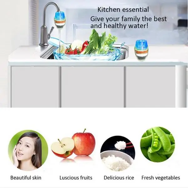 Water Tap Faucet Purifier 5 Layer Filter Anion Bamboo Penetration Color Random