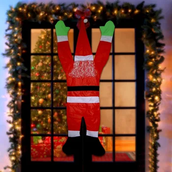 

Christmas Hanging Santa Claus Doll Festive Indoor Outdoor Yard Xmas Decor for Door Window FOU99