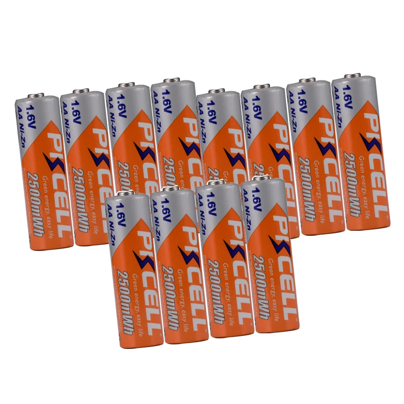 

12pcs 1.6v AA 2500mwh rechargeable battery in NIZN green chemistry, high efficient rechargeablle aa battery
