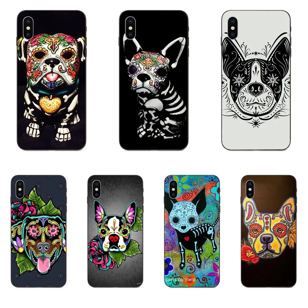 For Xiaomi Mi Mix Max Note 2 2S 3 5X 6 6X 8 9 SE A1 A2 Lite Play Pro F1 Unique Boston Terrier Day Of The Dead Sugar Skull Dog | Мобильные