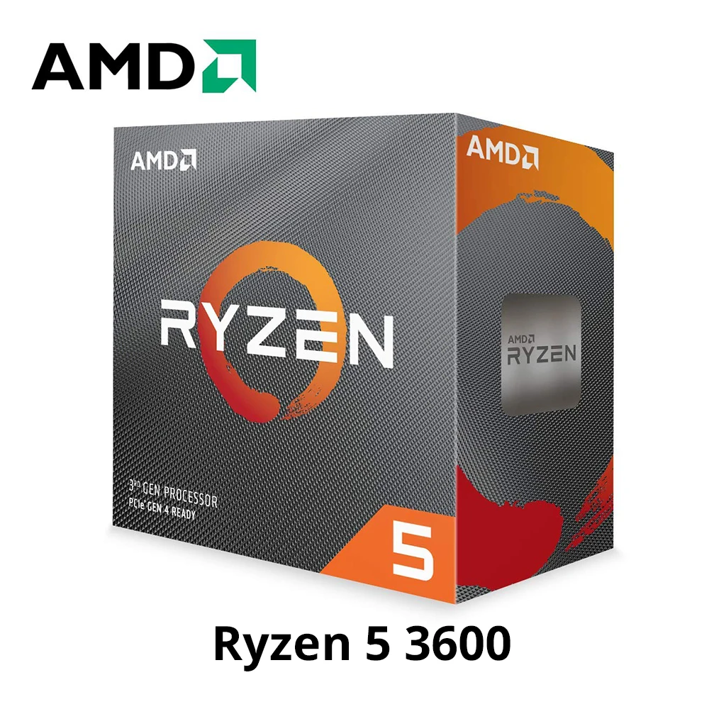 AMD ryzen 5 3600 3,6 ГГц 6-ядерный 12 плотность ткани-65 Вт процессор разъем AM4 Настольный упаковка с призраком стелс вентилятор радиатора