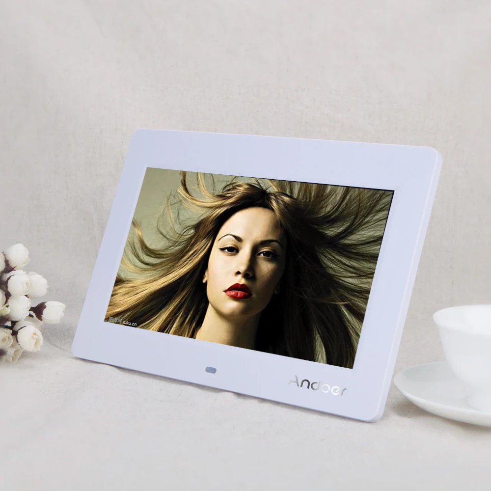 Andoer Настольный 10 ''HD TFT-LCD 1024*600 Цифровые фото настенные часы MP3 MP4 видеоплеер цифровая фоторамка с пультом дистанционного управления