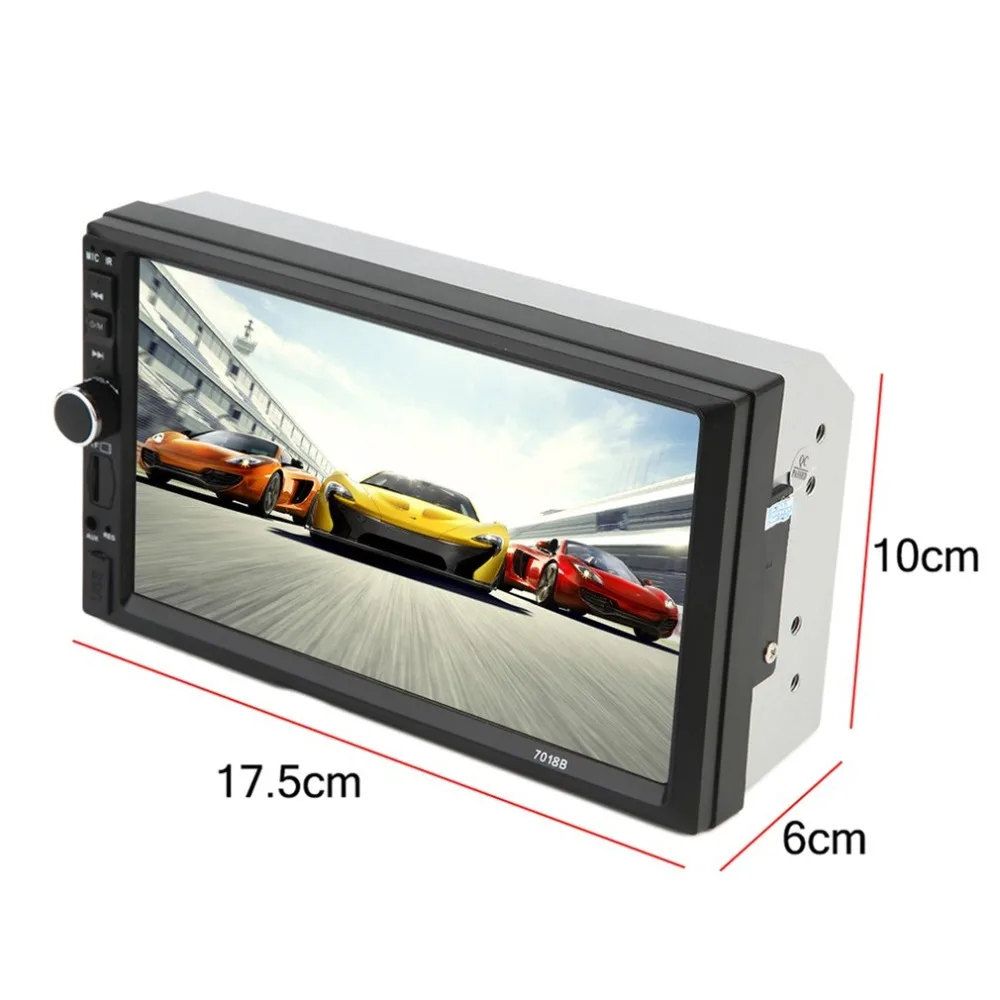 Car Vehicle 7 Inch Screen TF Card Doule Din Bluetooth MP5 Player Auto Multimedia Player Audio Player Black