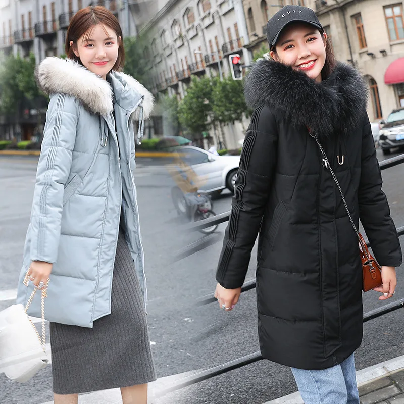 

Off Season Cotton Coat Women's Mid-length 2019 New Style down Feather Cotton-padded Jacket Thick Korean-style Students Winter IN