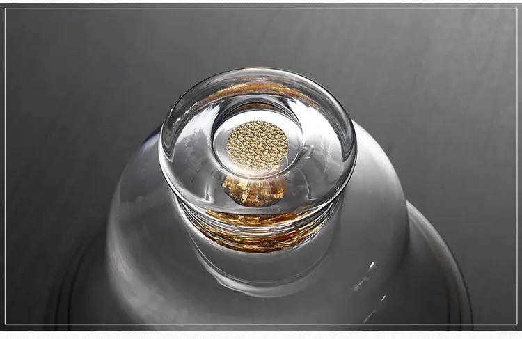 Tibetan Gold Foil Glass Tureen Three-force Bowl Thick Heat-resistant Glass Kung Fu Tea Set Large Size Tea Bowl Tea Cup Three-for