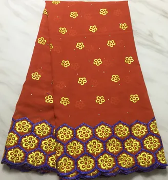 

african lace fabric african swiss voile lace wholesale embroidery cotton lace 5yards nigerian lace fabrics for dress PL-E197