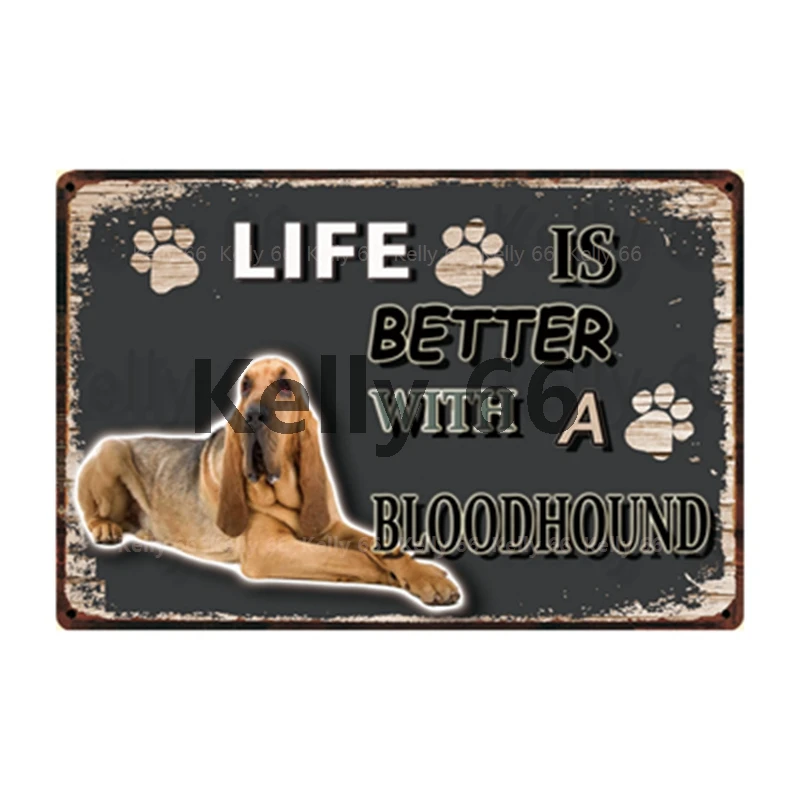 [Kelly66] собака лучшая жизнь границы колли бриард металлический знак оловянный плакат домашний Декор Бар настенная живопись 20*30 см размер Dy106 - Цвет: y-3464