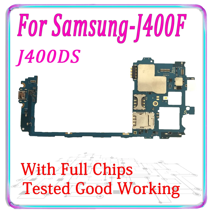 Для samsung Galaxy J400F J400DS разблокированная материнская плата с чипами материнская плата MB с системой Android хорошее тестирование
