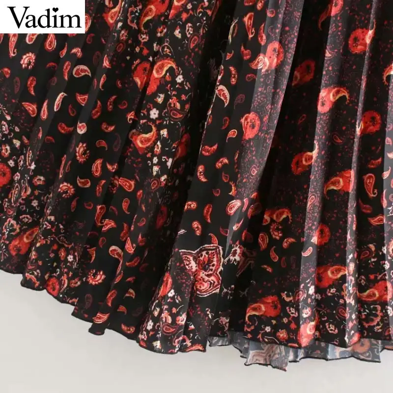 Vadim, женское шикарное платье миди с принтом пейсли, v-образный вырез, длинный рукав, женские повседневные стильные платья до середины икры, vestido mujer QC964