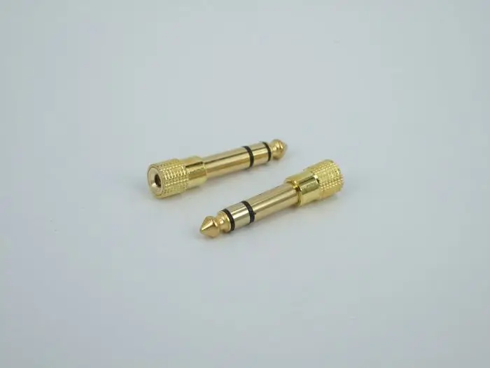 100pcs 3 5mm Socket to 6 5mm Jack Plug Audio Stereo Adaptor Gold Premium Quality 6 5mm 1 4 inch Headphone Adapter